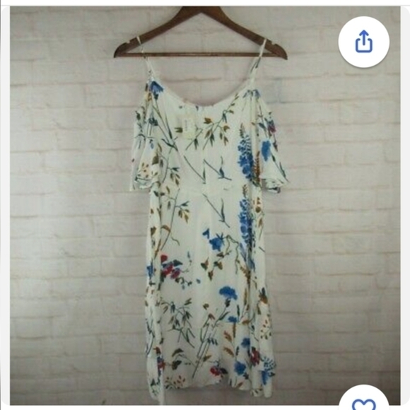 MAJE Rhina cold shoulder floral‎ MINI DRESS - Picture 10 of 12